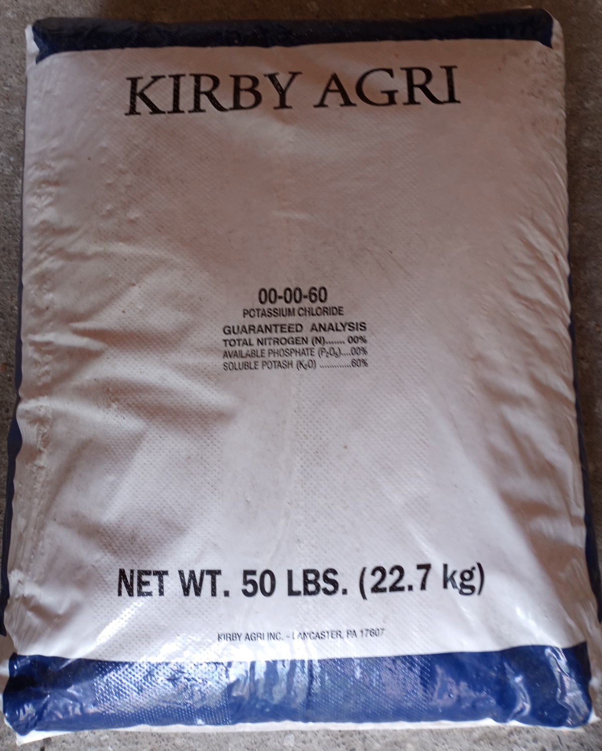 Potash 0-0-60, 50 lb bag