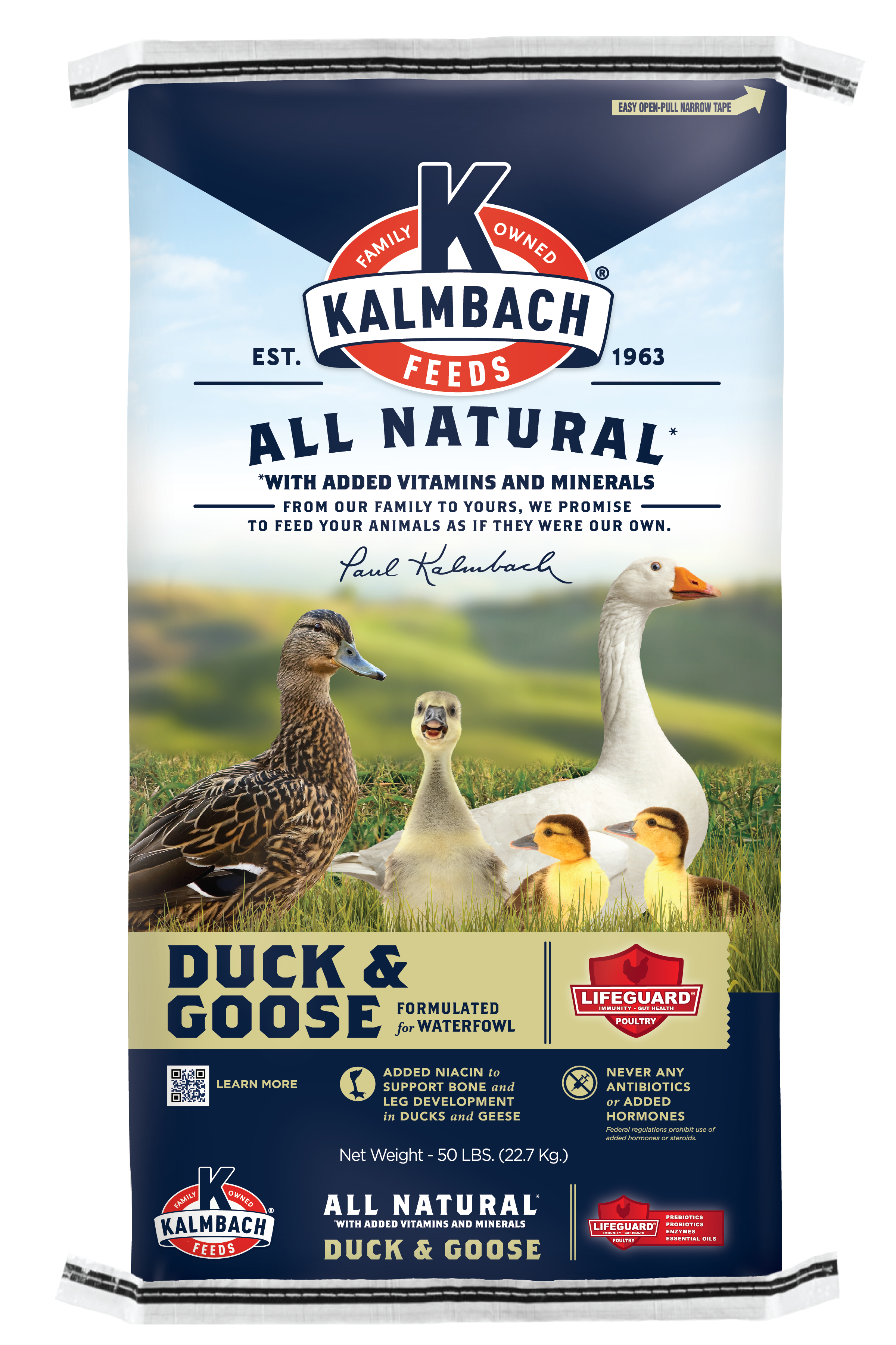 Kalmbach 18% All Natural Duck, Goose & Swan Feed Mini Pellet 50lb